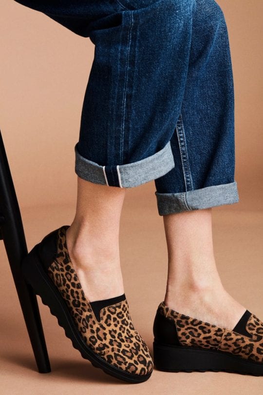 Clarks Leopard Loafers